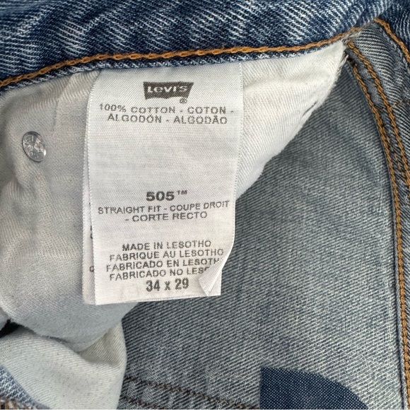 Levi's “Worn In” 505 Regular Fit Straight-Leg Jeans - Light Wash - 34x29 - Picture 10 of 13